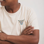 Load image into Gallery viewer, Cream short sleeve embroidered T-shirt
