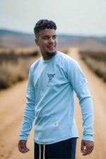 Load image into Gallery viewer, Light blue long sleeve rib top
