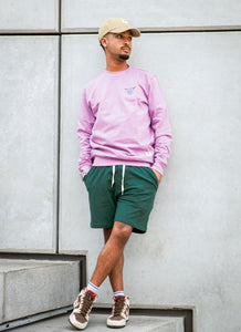 Bottle Green fleece shorts